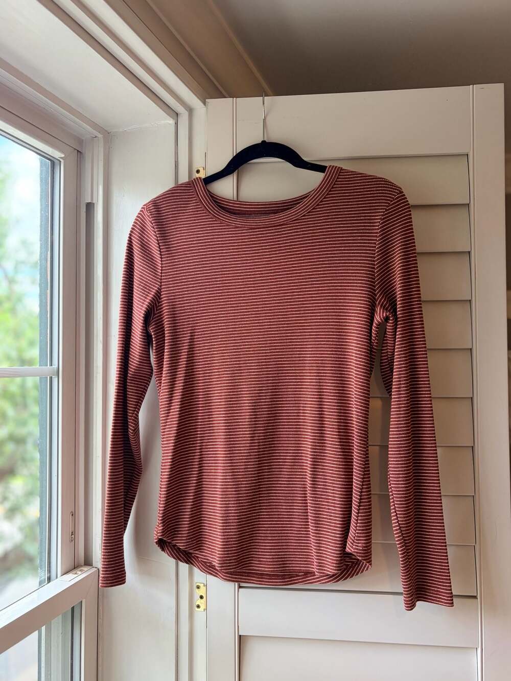 Sonoma Goods For Life The Everyday Ribbed Tee Long Sleeve Striped Medium